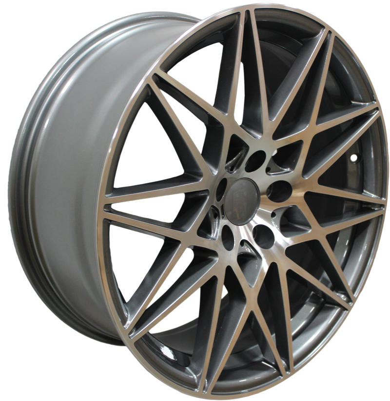 20 Inch Staggered Rims Gunmetal Machined 666 Style Wheels