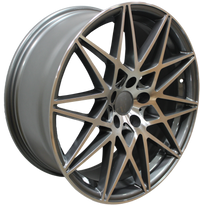 20 Inch Staggered Rims Gunmetal Machined 666 Style Wheels
