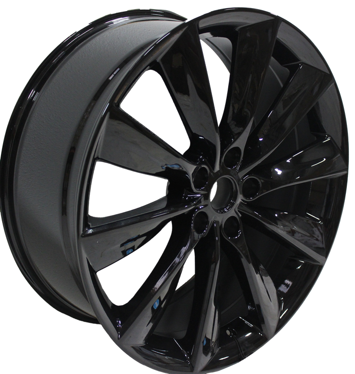 21x9/10 Staggered Tesla Model S Model Y Model X Satin Black Twist Spoke Style Wheels