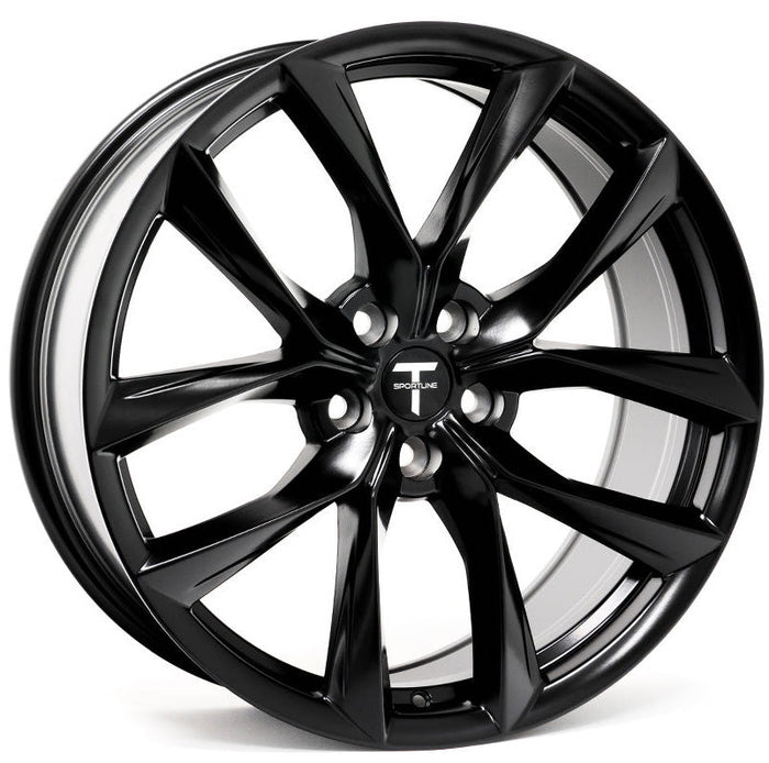 20" Inch Tesla Model S Model Y Gloss Gunmetal Twist Spoke Style Wheels