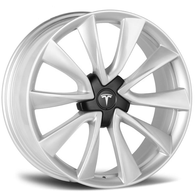 19" Inch Tesla Model 3 Model Y Silver Spoke Style Wheels