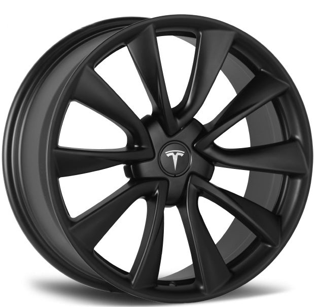 19" Inch Tesla Model 3 Model Y Satin Black Spoke Style Wheels