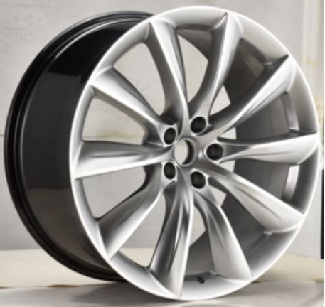 22" Tesla Model S Model X Staggered Gunmetal Updated Twist Spoke Style Wheels