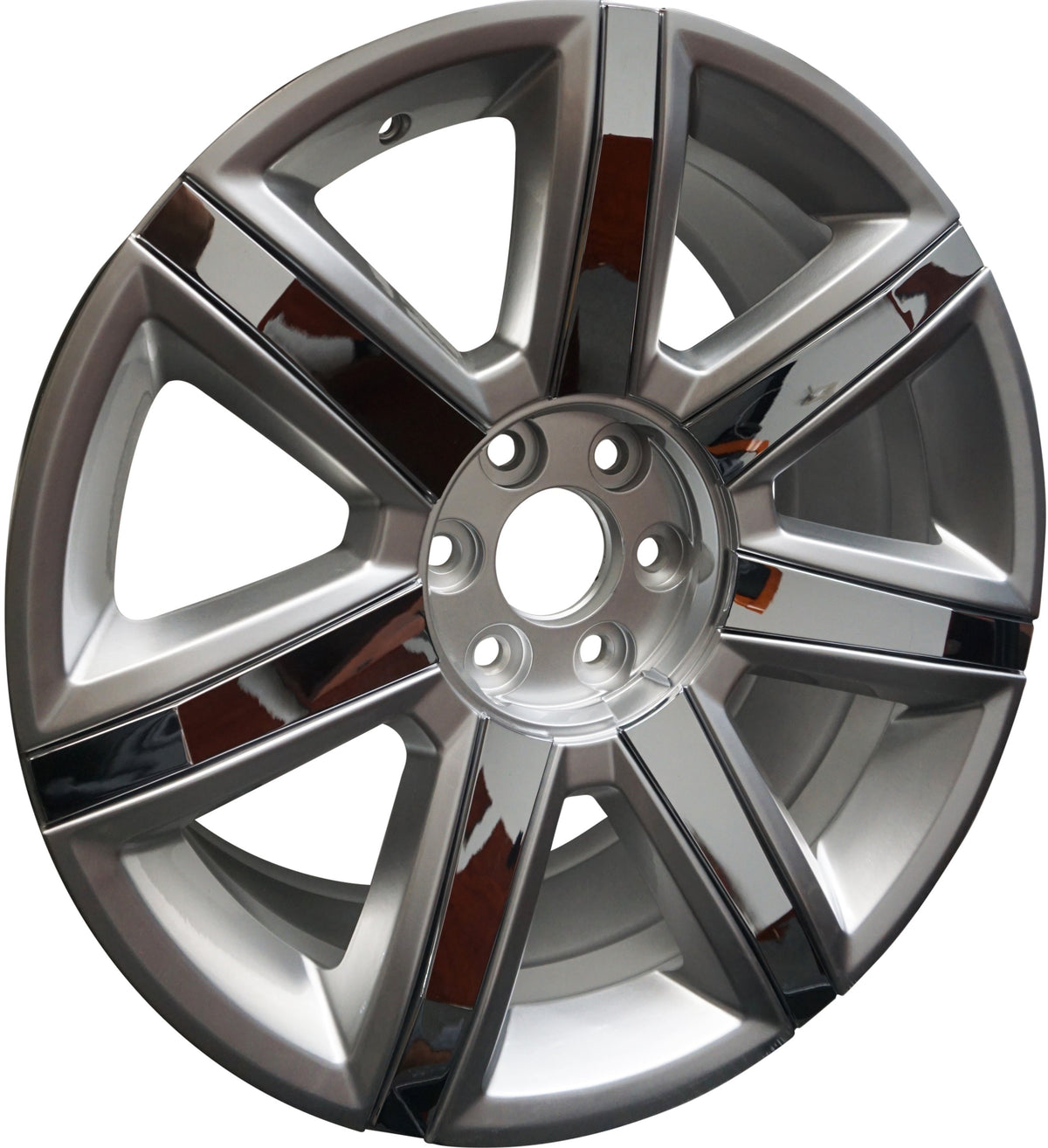 22" CADILLAC SILVER WITH CHROME INSERTS RIMS FITS ESCALADE EXT ESV BRAND NEW