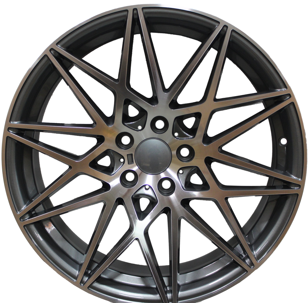 20 Inch Staggered Rims Gunmetal Machined 666 Style Wheels