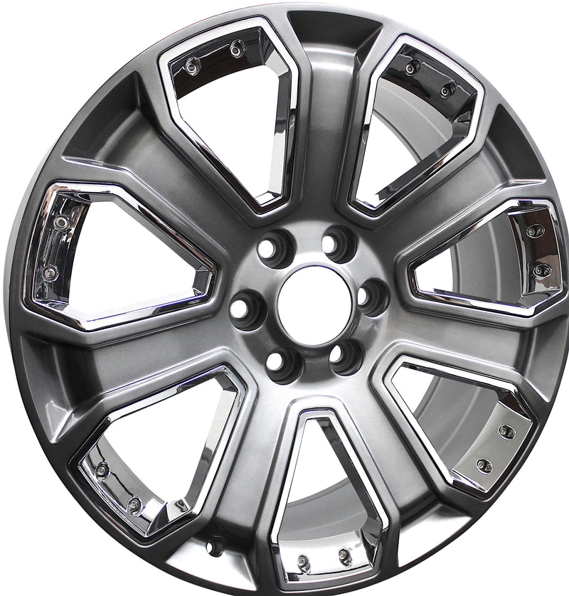 22” Chevy/GMC Rims Tahoe Yukon Sierra Silverado Suburban Avalanche LTZ Wheels Chrome Inserts