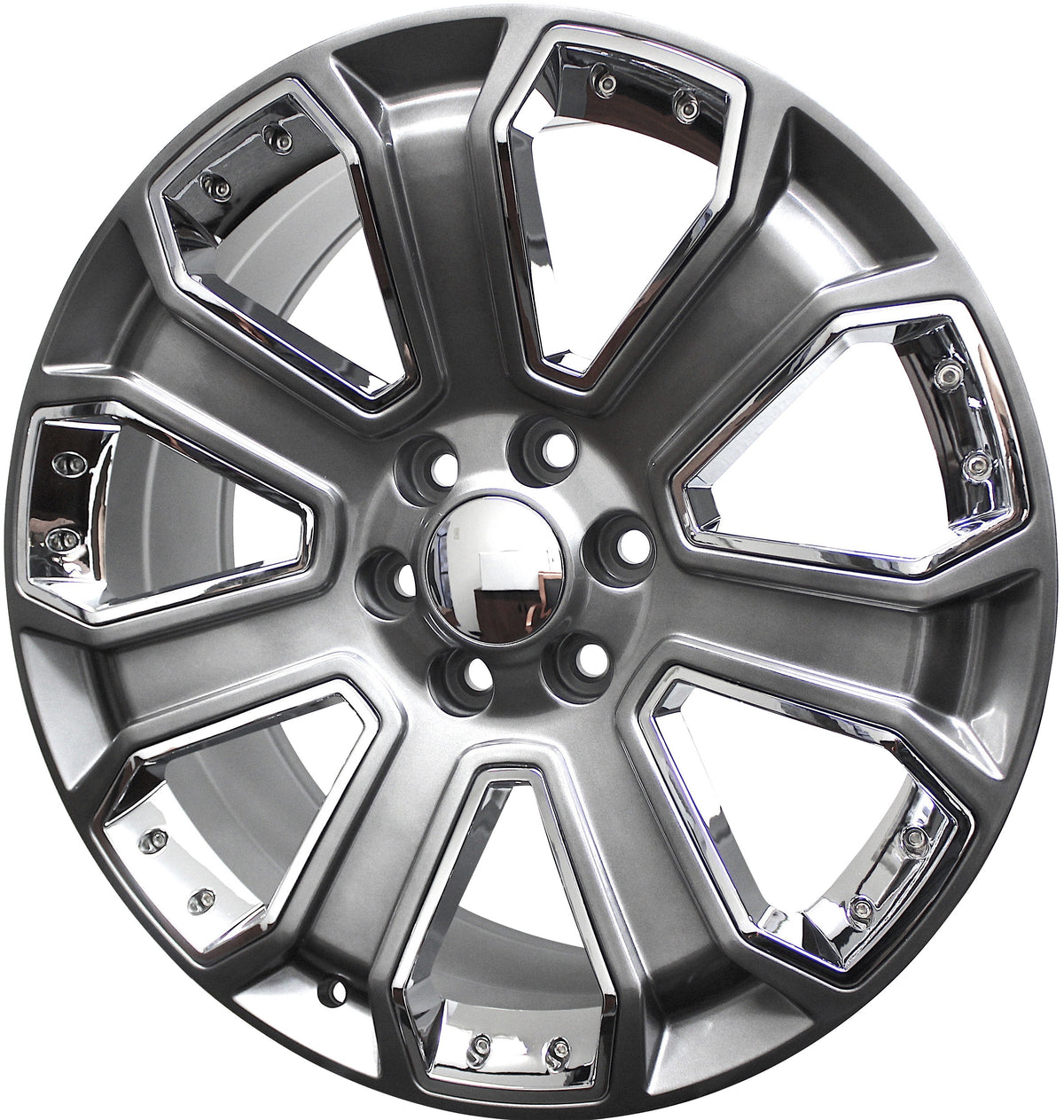 24” Chevy/GMC Rims Tahoe Yukon Sierra Silverado Suburban Avalanche LTZ Wheels Chrome Inserts