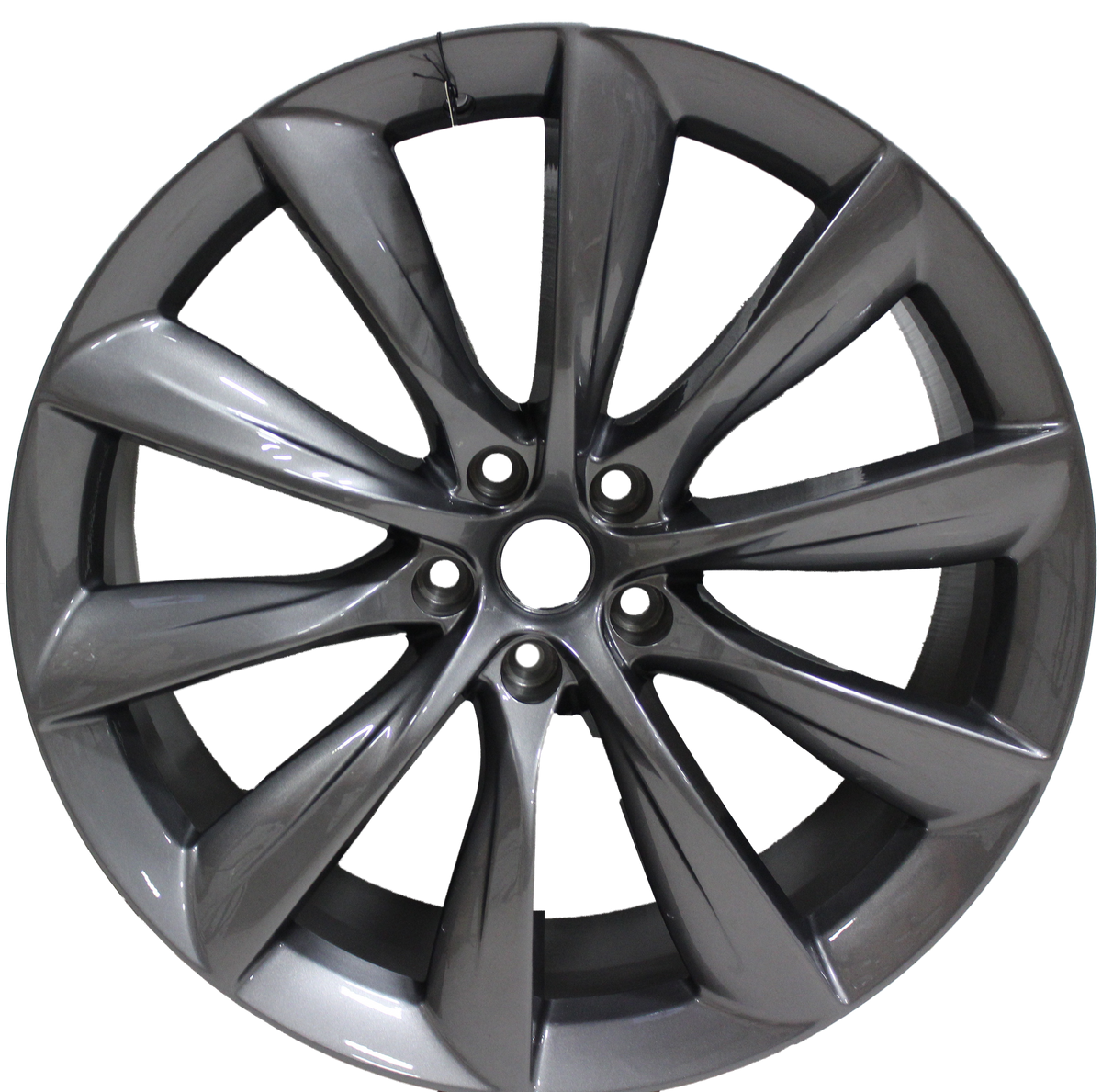 22" Tesla Model S Model X Staggered  Gloss Gunmetal Updated Twist Spoke Style Wheels