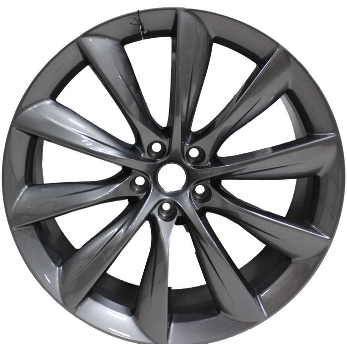 22x9 Tesla Model S Model X Gloss Gunmetal Updated Twist Spoke Style Wheels