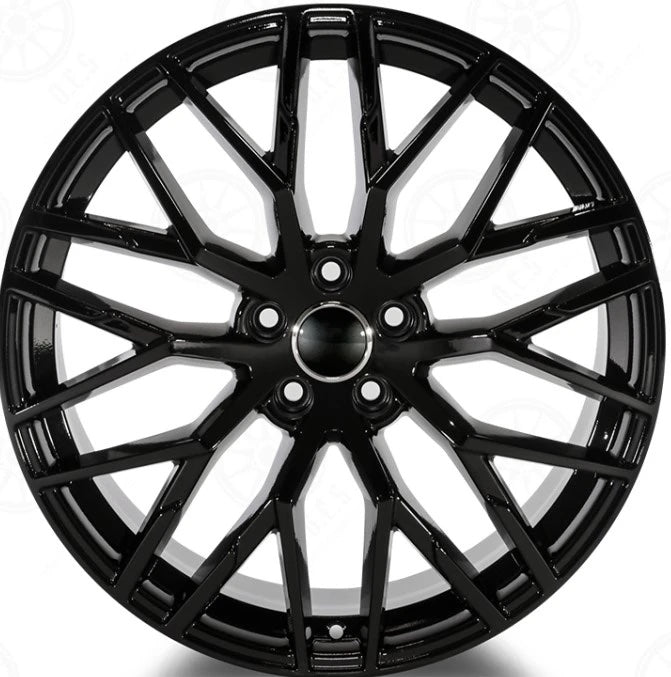 22 INCH RIMS fit AUDI S LINE R8 STYLE A8 A7 S8 S7 RS7 RS8 Q3 QS3 Q5 SQ5 Q7 SQ7 MESH GLOSS BLACK WHEELS