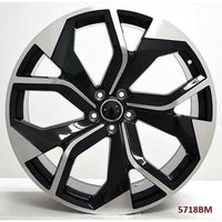 22 Inch Audi Rims A5 A6 A7 A8 S5 S6 S7 S8 RS5 RS6 RS7 Q5 Q7 SQ5 SQ7 Black Machined Face Wheels