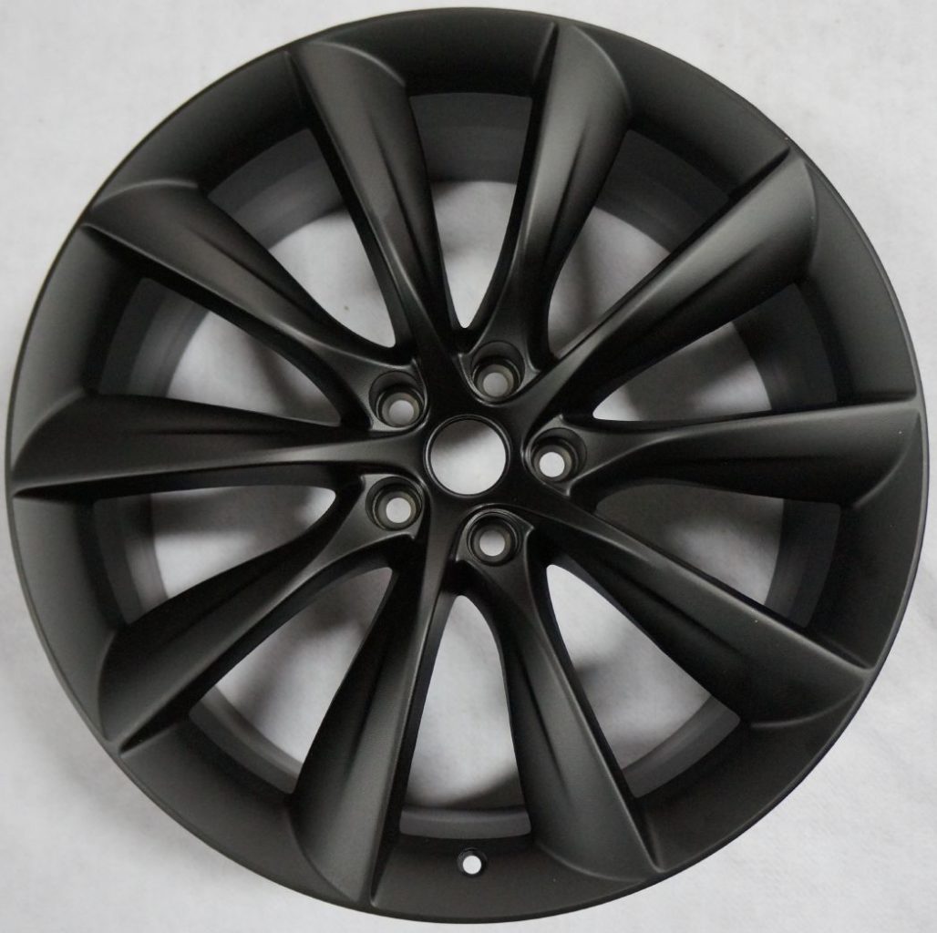 20" Inch Tesla Model Y Model 3 Satin Black Twist Spoke Style Staggered Wheels